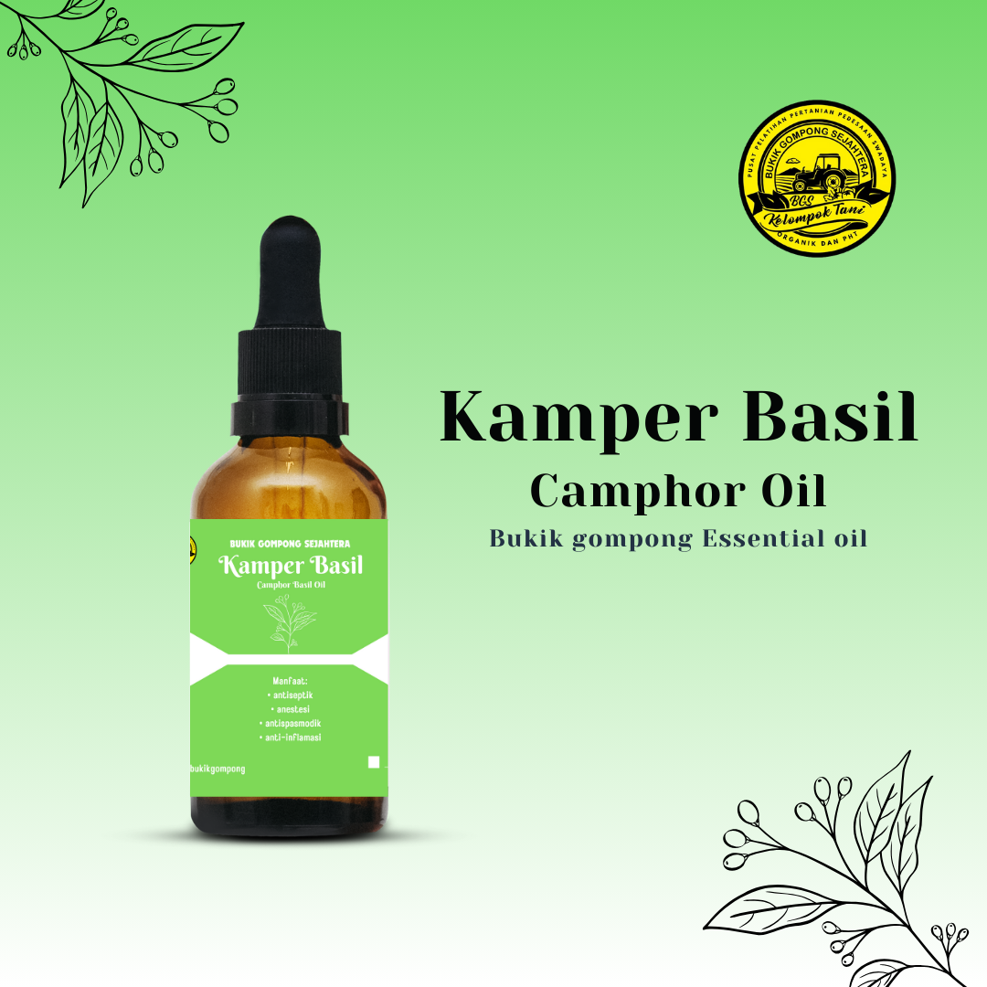 Camphor Basil Oil 100% Pure Essential Oil  Ukuran : 10ml, 20ml, 30ml, 50ml (Rp. 8.000/ml)