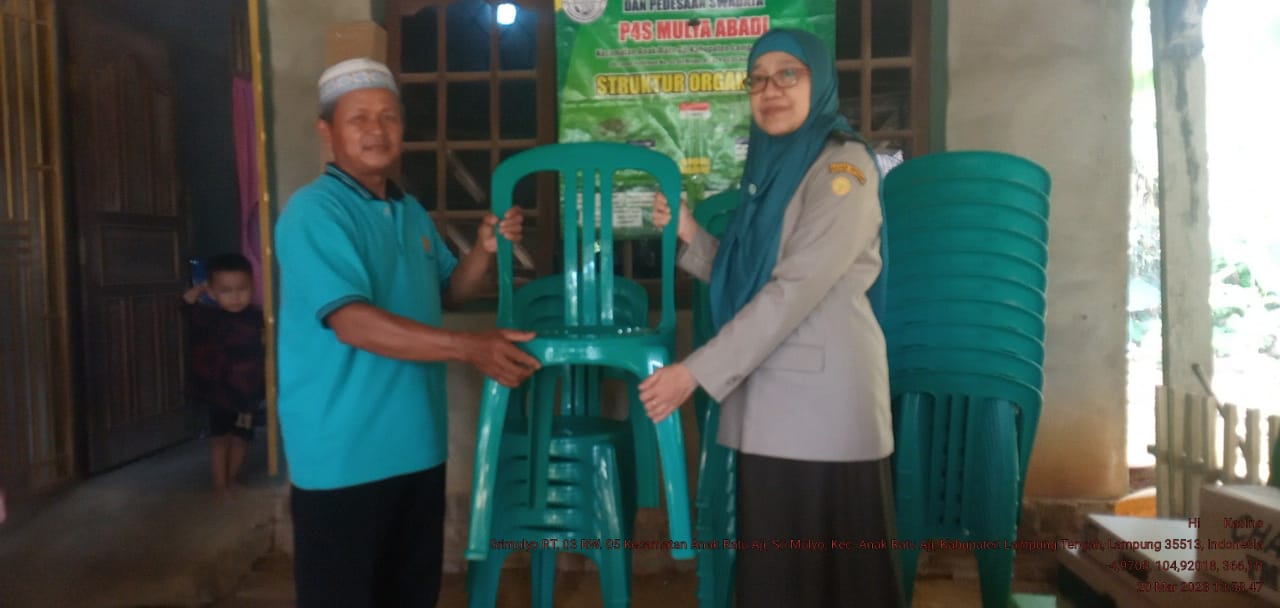 PENYERAHAN KURSI DARI BPP LAMPUNG KE P4S MULYA ABADI